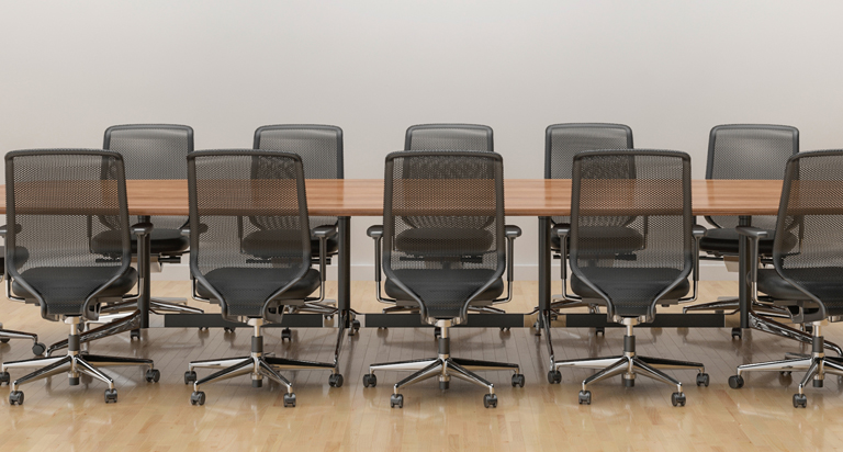 Chairs around a desk