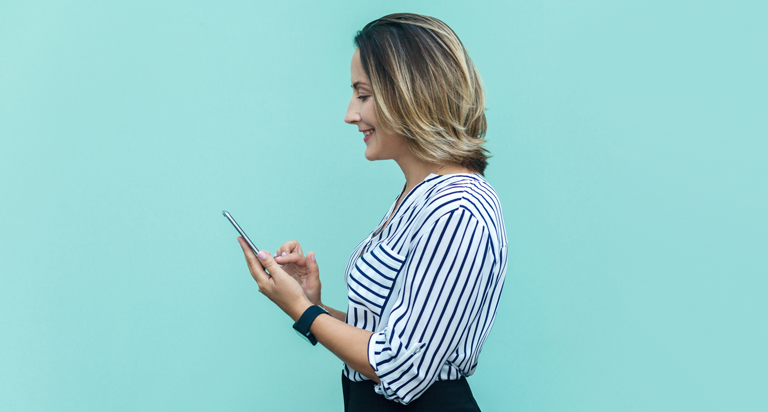 Woman looking at phone